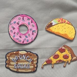 Food-Themed Embroidered Patches Set